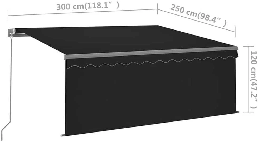 Rankiniu būdu ištraukiama markizė, antracito, 3x2,5m