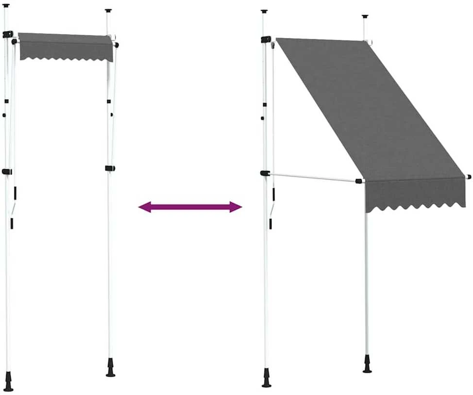 Rankiniu būdu ištraukiama markizė, antracito spalvos, 100cm