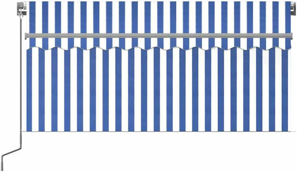 Rankiniu būdu ištraukiama markizė, mėlyna ir balta, 3x2,5m