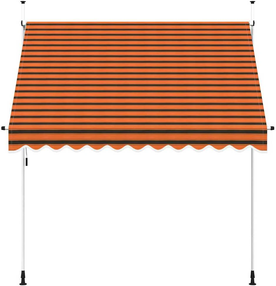 Rankiniu būdu ištraukiama markizė, oranžinė ir ruda, 250cm