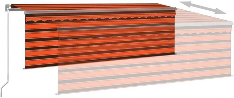 Rankiniu būdu ištraukiama markizė, oranžinė ir ruda, 4x3m