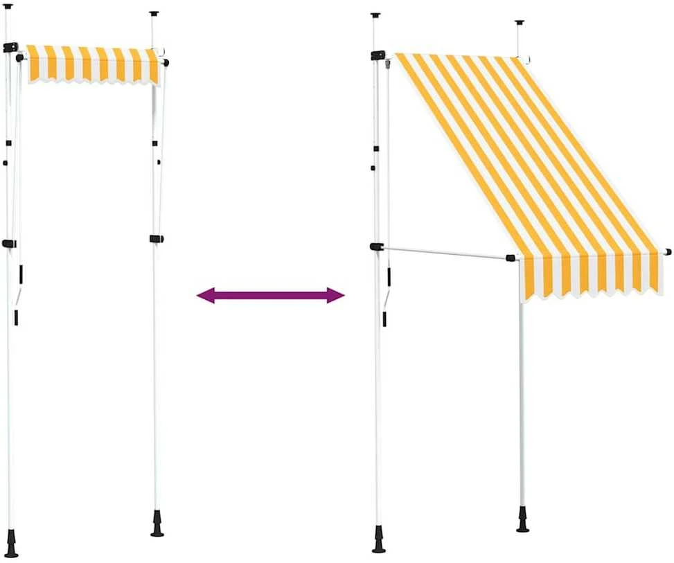 Rankiniu būdu ištraukiama markizė, oranžinė ir balta, 100cm