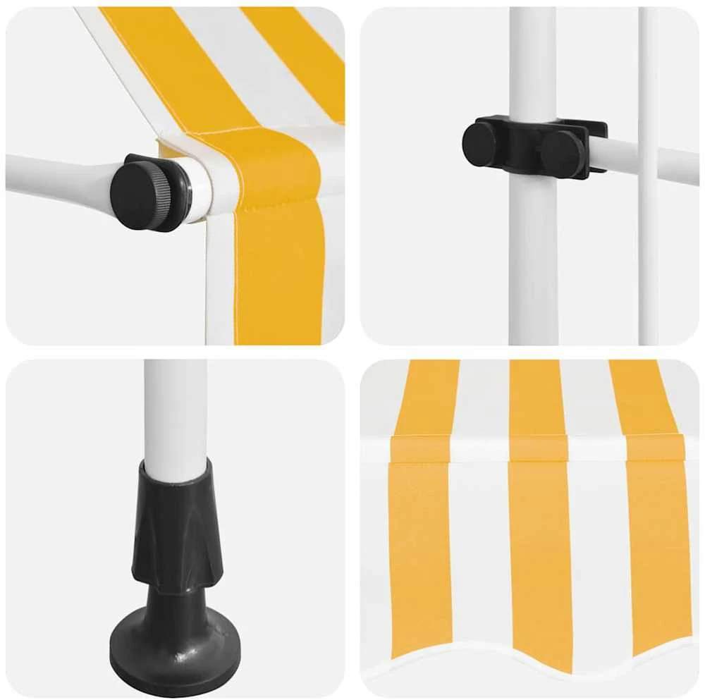 Rankiniu būdu ištraukiama markizė, oranžinė ir balta, 100cm