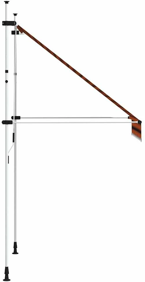Rankiniu būdu ištraukiama markizė, oranžinė ir ruda, 150cm