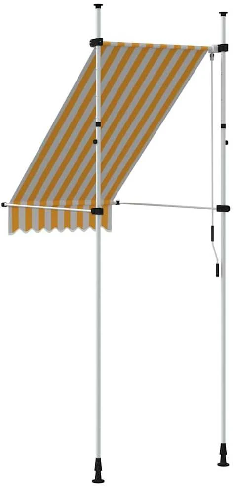 Rankiniu būdu ištraukiama markizė, oranžinė ir balta, 100cm