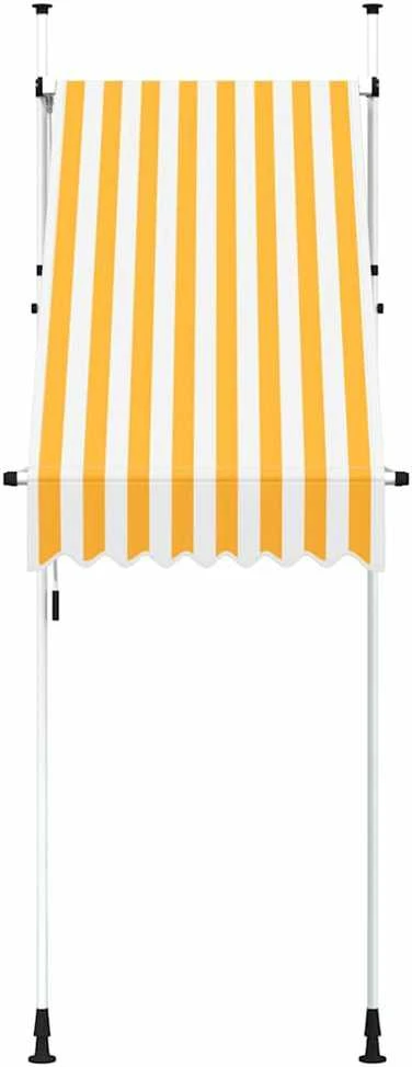 Rankiniu būdu ištraukiama markizė, oranžinė ir balta, 100cm
