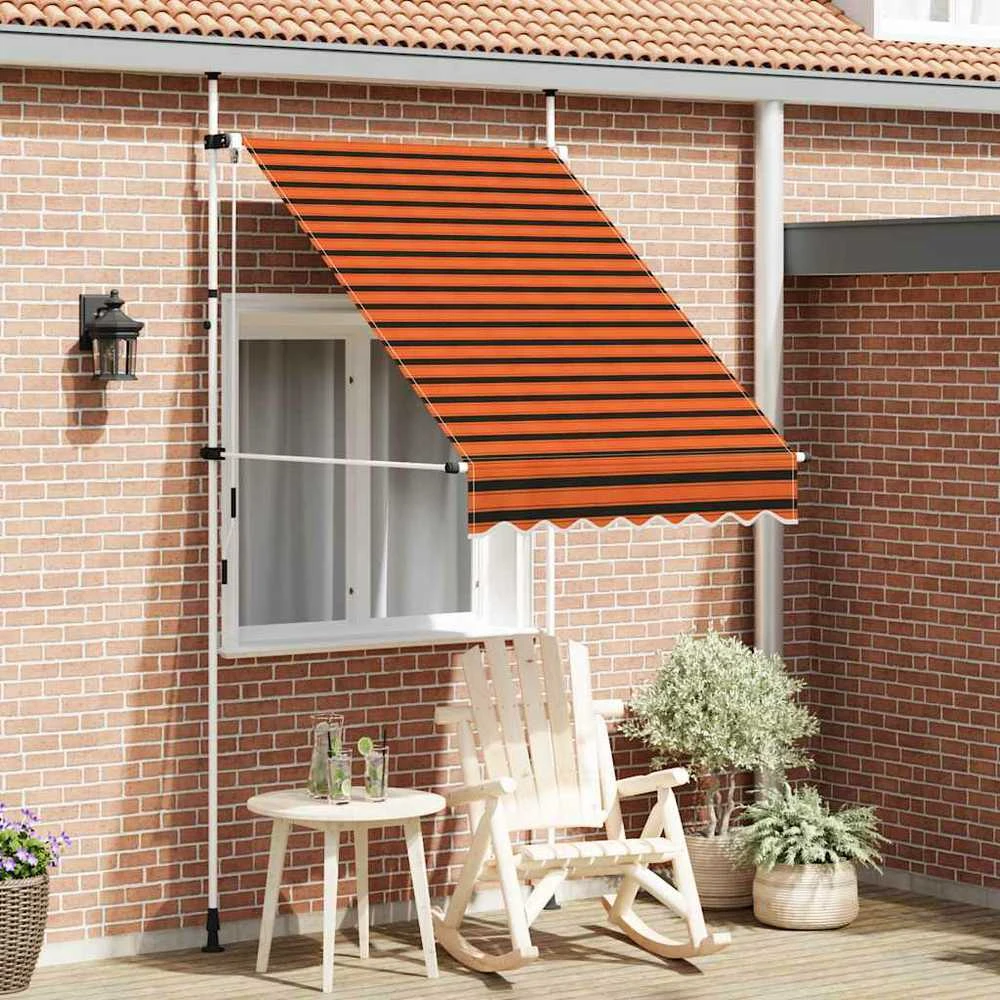 Rankiniu būdu ištraukiama markizė, oranžinė ir ruda, 150cm