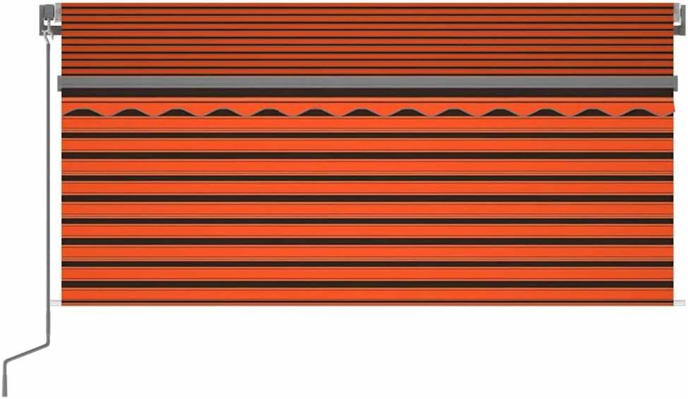 Rankiniu būdu ištraukiama markizė, oranžinė ir ruda, 3,5x2,5m