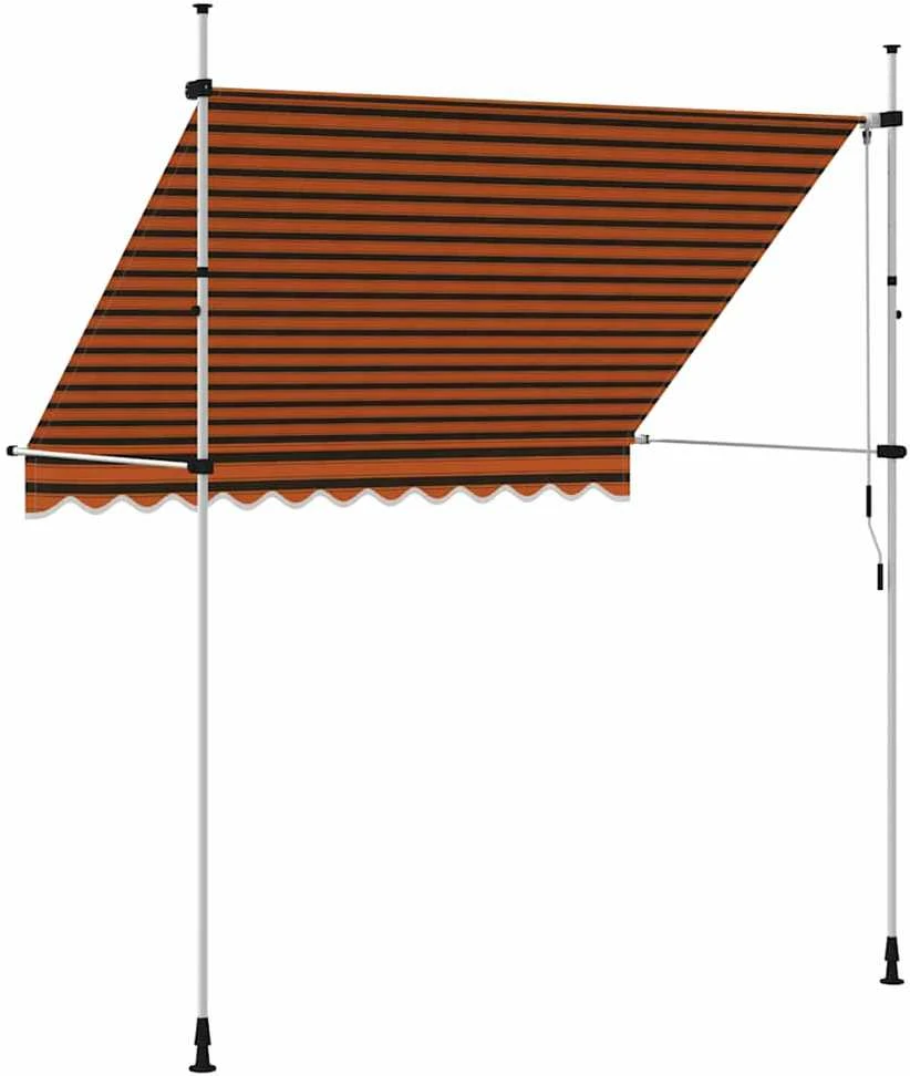 Rankiniu būdu ištraukiama markizė, oranžinė ir ruda, 250cm