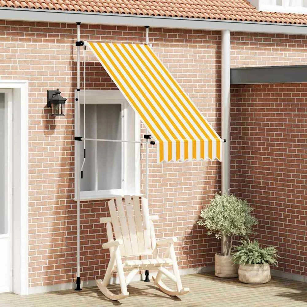 Rankiniu būdu ištraukiama markizė, oranžinė ir balta, 100cm