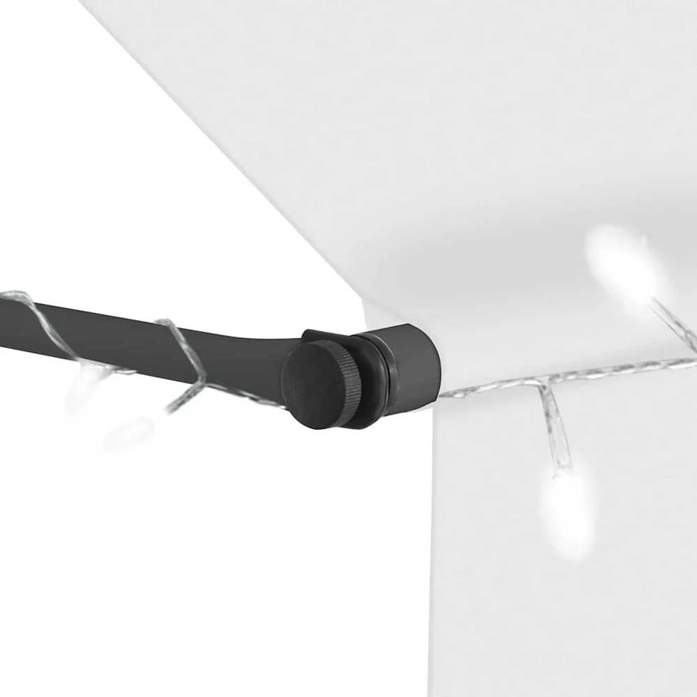 Rankiniu būdu ištraukiama markizė su LED, kreminė, 100cm