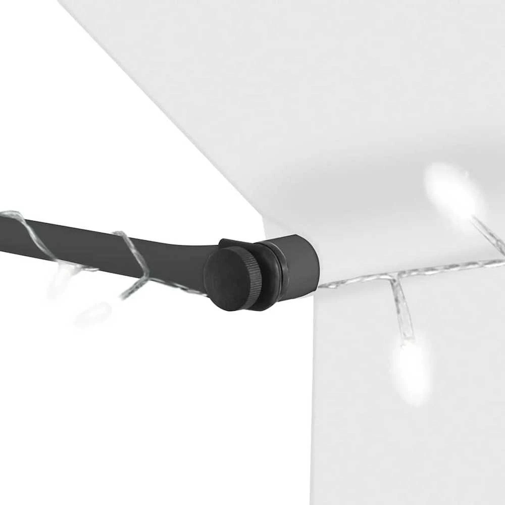 Rankiniu būdu ištraukiama markizė su LED, kreminė, 150cm