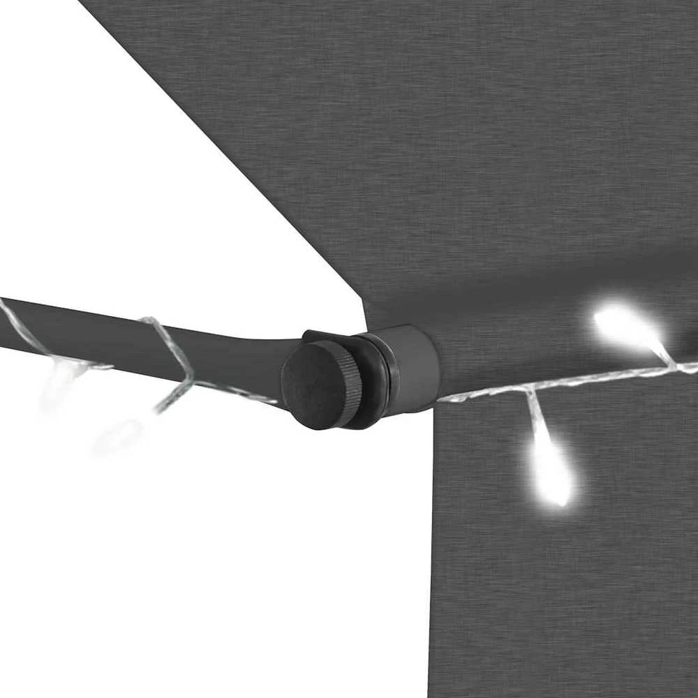 Rankiniu būdu ištraukiama markizė su LED, antracito, 200cm