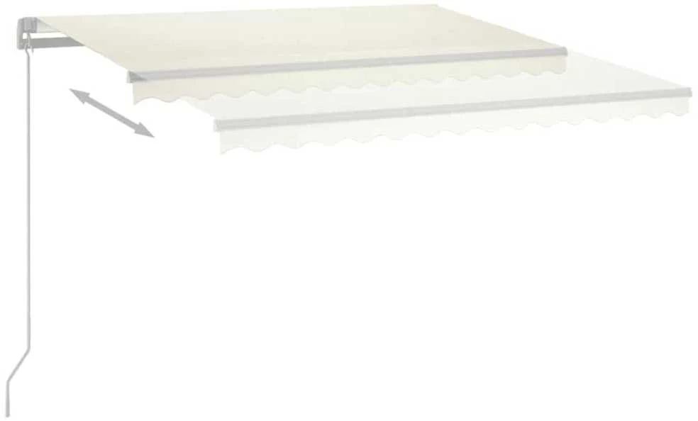 Rankiniu būdu ištraukiama markizė su LED, kreminė, 400x300cm
