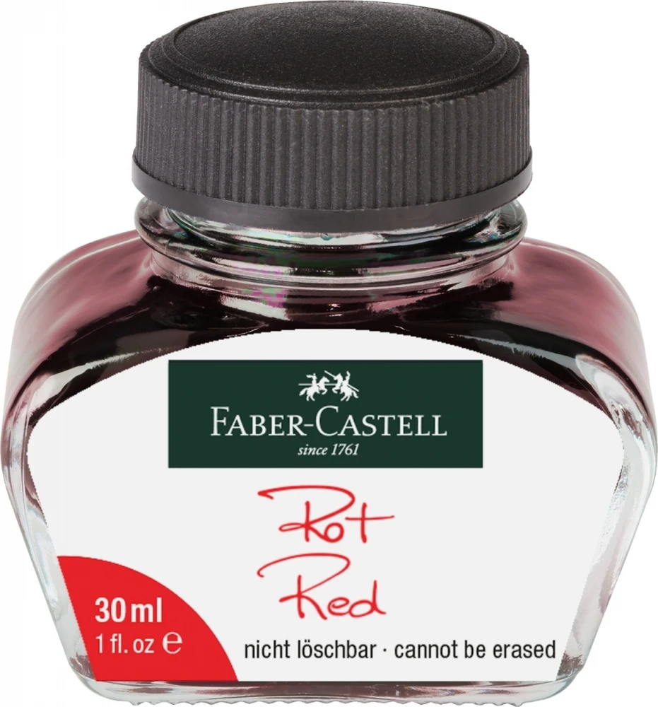 Rašalas Faber-Castell, 30ml,raudonos spalvos