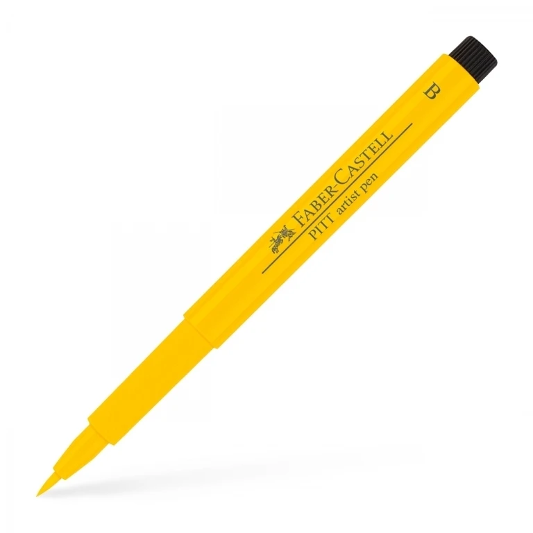 Rašiklis piešimui Faber-Castell PITT Artist Pen B, teptukinis, #107 Cadmium Geltona