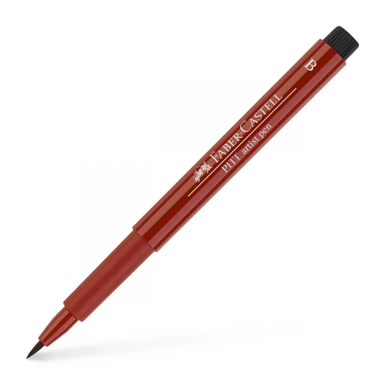 Rašiklis piešimui Faber-Castell PITT Artist Pen B, teptukinis, #192 India Raudona