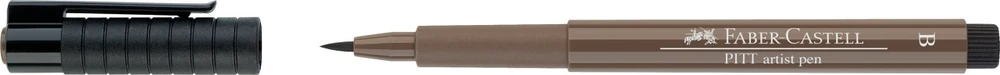 Rašiklis piešimui Faber-Castell PITT Artist Pen B, teptukinis, #177 Walnut Brown