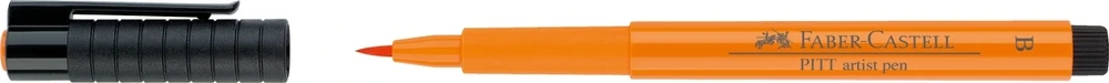Rašiklis piešimui Faber-Castell PITT Artist Pen B, teptukinis, #113 Oranžinis Glaze