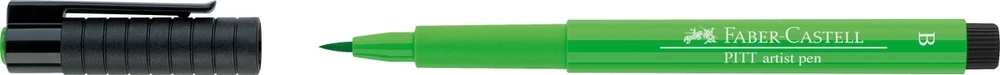 Rašiklis piešimui Faber-Castell PITT Artist Pen B, teptukinis, #112 Leaf Žalias