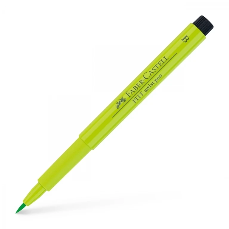 Rašiklis piešimui Faber-Castell PITT Artist Pen B, teptukinis, #171 Light Žalias