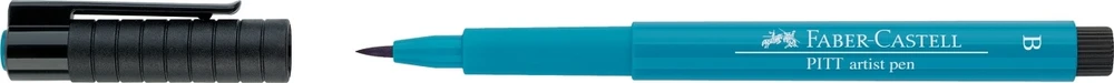 Rašiklis piešimui Faber-Castell PITT Artist Pen B, teptukinis, #153 Cobalt Turquoise