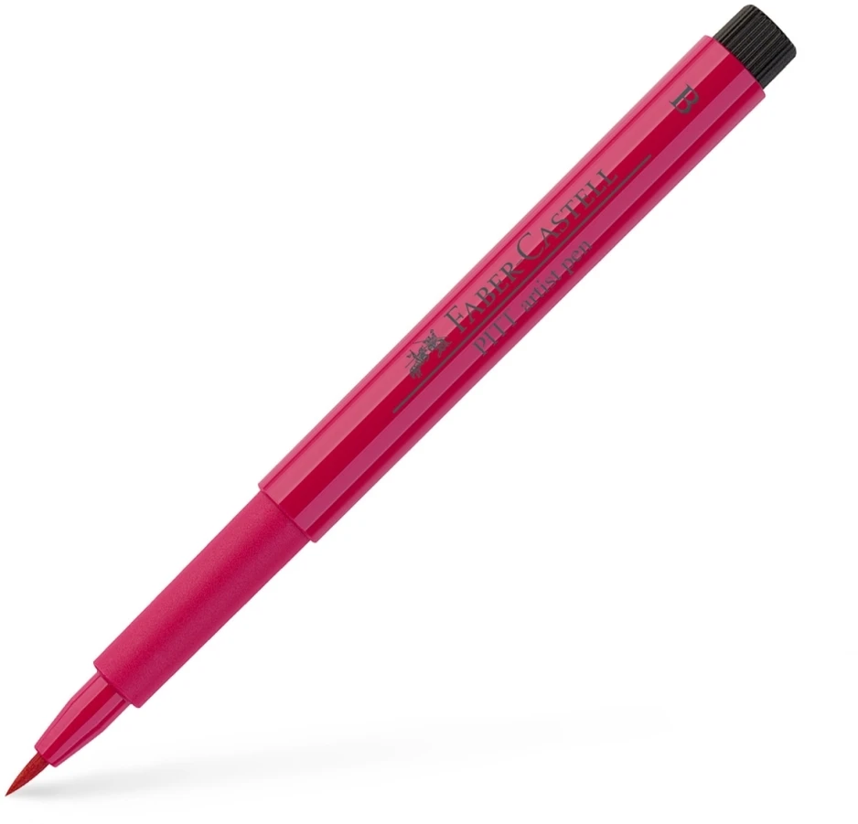 Rašiklis piešimui Faber-Castell PITT Artist Pen B, teptukinis, #127 Rožinė Carmine