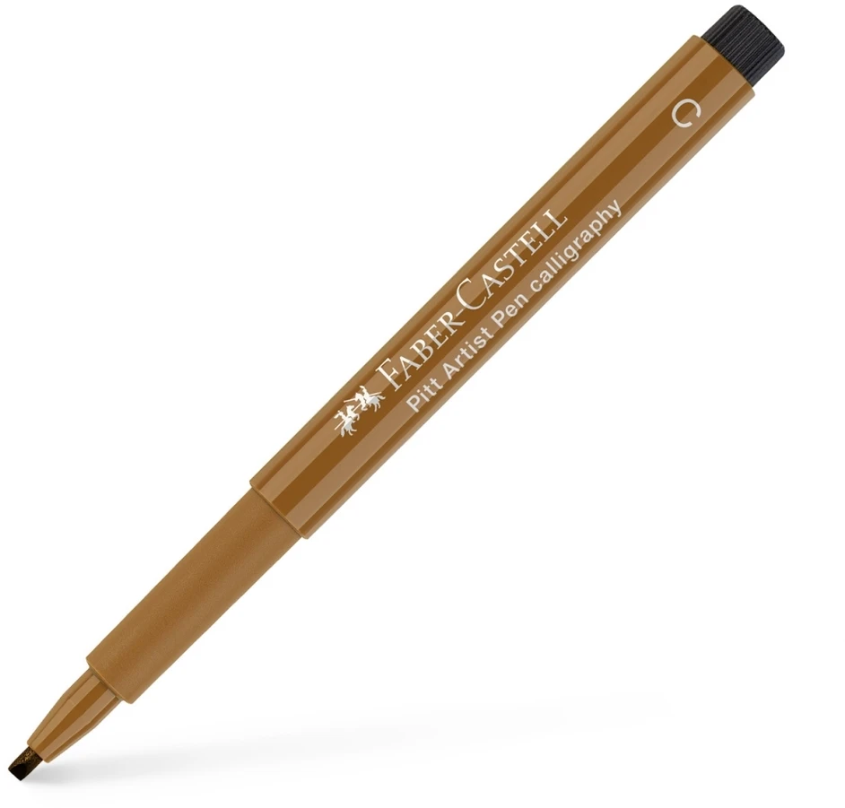 Rašiklis piešimui Faber-Castell PITT Artist Pen C, kaligrafinis, #180 Raw Umber