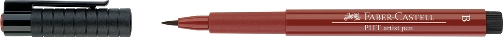 Rašiklis piešimui Faber-Castell PITT Artist Pen B, teptukinis, #192 India Raudona