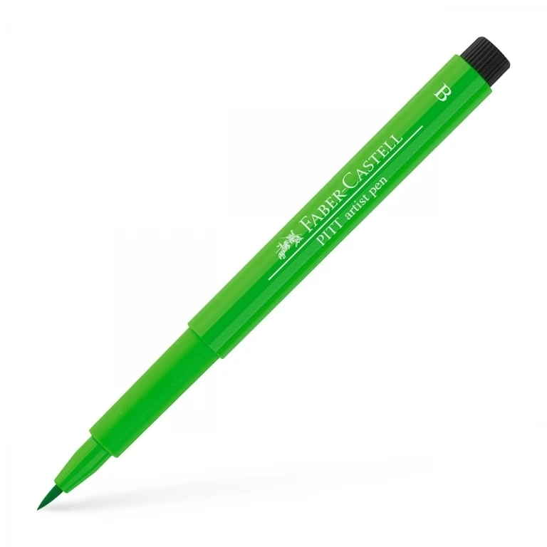 Rašiklis piešimui Faber-Castell PITT Artist Pen B, teptukinis, #112 Leaf Žalias