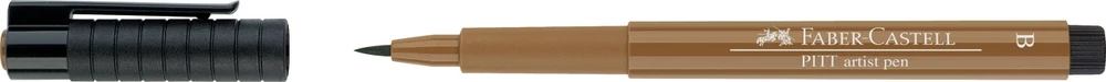 Rašiklis piešimui Faber-Castell PITT Artist Pen B, teptukinis, #180 Raw Umber