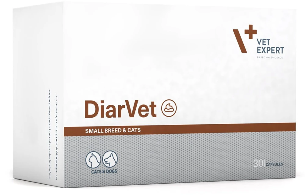 Gyvūnų Papildas - VetExpert Diarvet Mažų Veislių 30 Tablečių Šunims Ir Katėms, Be Glitimo, Be Cukraus