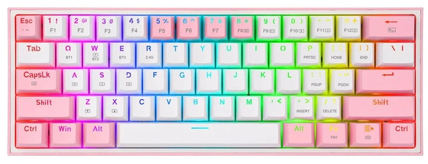 Klaviatūra žaidimams Redragon Fizz Pro K616 Redragon Mechaninė Raudona Switches belaidė mechaninė su pašvietimu juoda