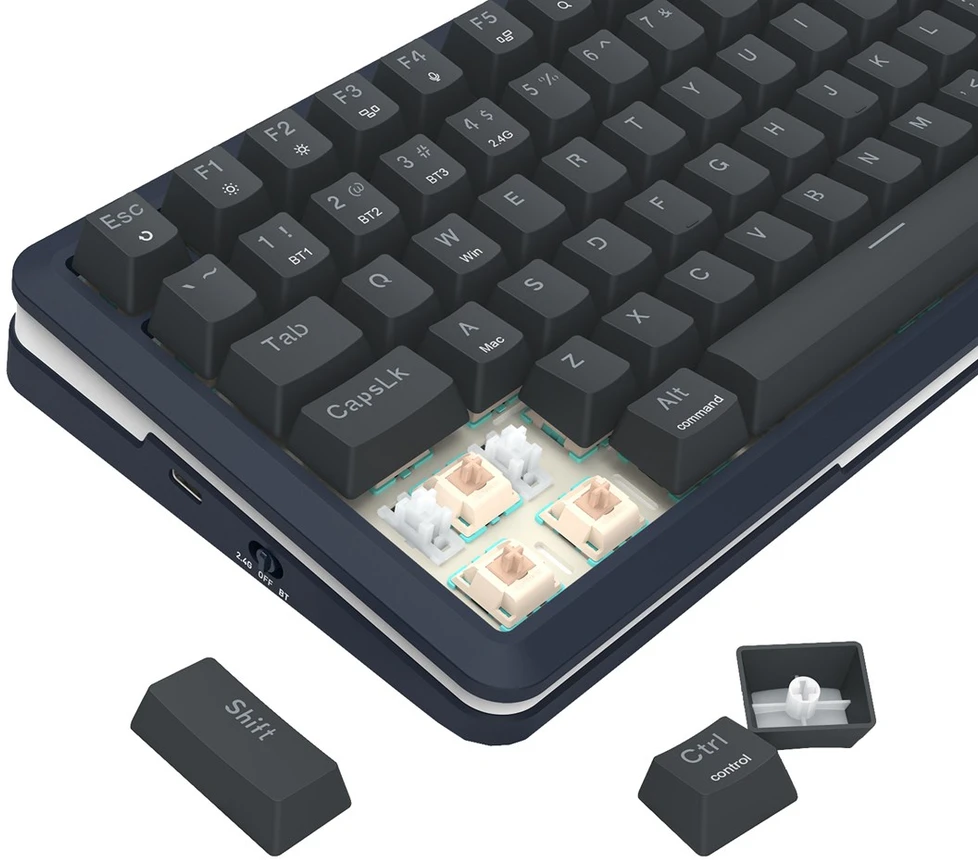 Klaviatūra žaidimams Redragon Flekact K708-RGB-PRO Lion Linear belaidė mechaninė su pašvietimu juoda