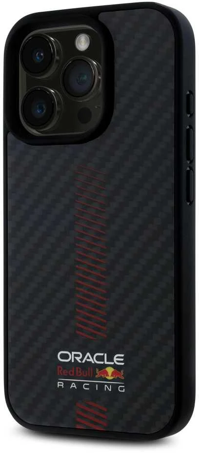 Red Bull Raudona Bull Raudona Bull Carbon Powerbar MagSafe dėklas jūsų Apple iPhone 15 Pro Max juodos spalvos