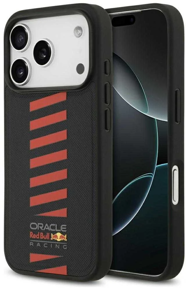 Red Bull „Raudona Bull“ Raudonas BULL dėklas, skirtas „iPhone 17 Pro“, suderinamas su „MagSafe RBHMP17L24PUDSRV“ (tinklinis PU su įkrovikliu), tamsiai mėlynas