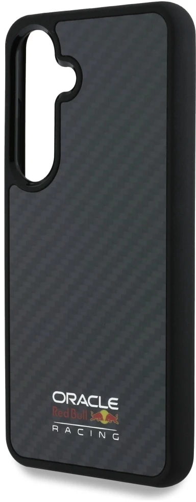 Red Bull Raudona Bull Original dėklas Raudonas BULL Real Carbon Fiber Shiny Logo MagSafe skirtas Samsung Galaxy S25 juodos spalvos