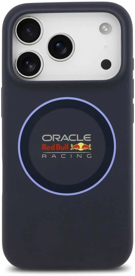Red Bull Raudona Bull Raudona Bull Silicone mėlynos spalvos Ring MagSafe dėklas skirtas Apple iPhone 17 Pro Navy