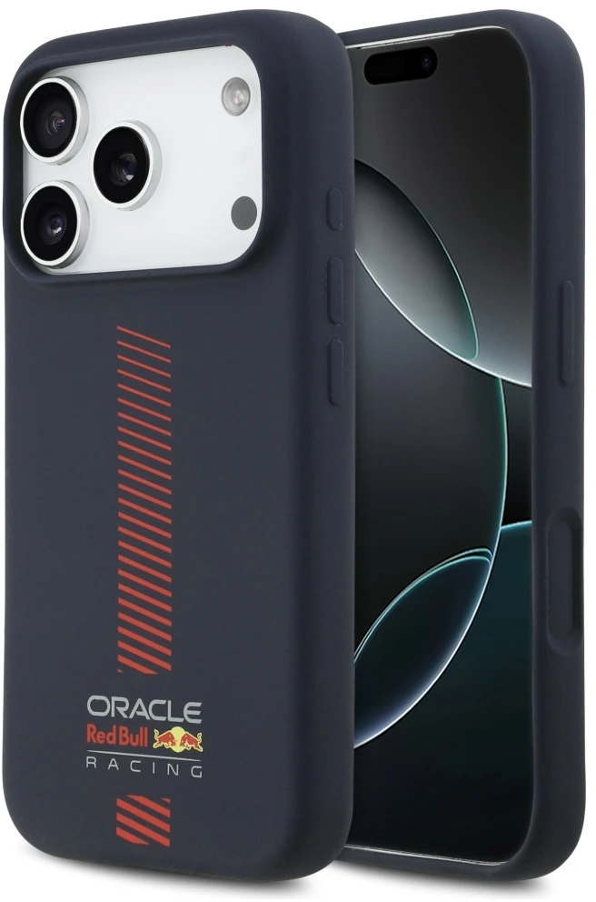 Red Bull Raudona Bull Raudona Bull Silicone Powerbar MagSafe dėklas Apple iPhone 17 Pro Navy mėlynos spalvos