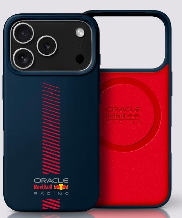 Red Bull Raudona Bull Raudona Bull Silicone Powerbar MagSafe dėklas Apple iPhone 17 Pro Max Navy mėlynos spalvos