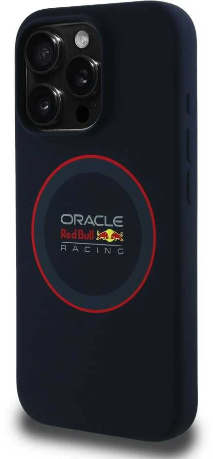 Red Bull Raudona Bull Raudona Bull silikoninis Raudona Ring MagSafe Apple iPhone 15 Pro dėklas telefonui mėlynos spalvos