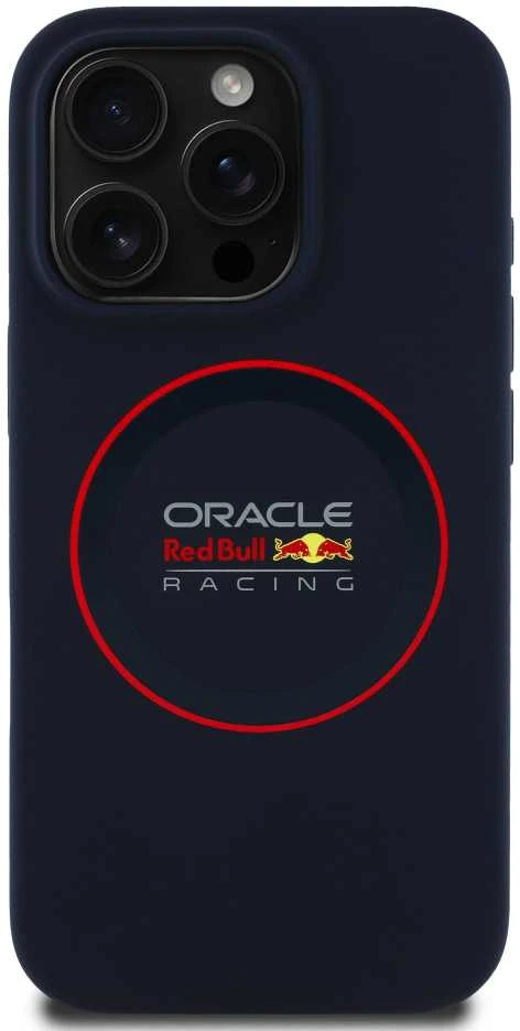 Red Bull Raudona Bull Raudona Bull silikoninis Raudona Ring MagSafe Apple iPhone 15 Pro dėklas telefonui mėlynos spalvos