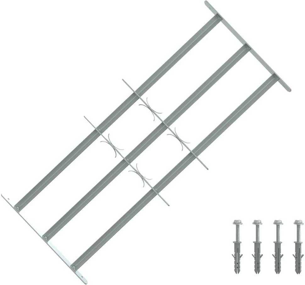 Reguliuojama apsauginė grotelė langams su 3 skersiniais, 700-1050mm