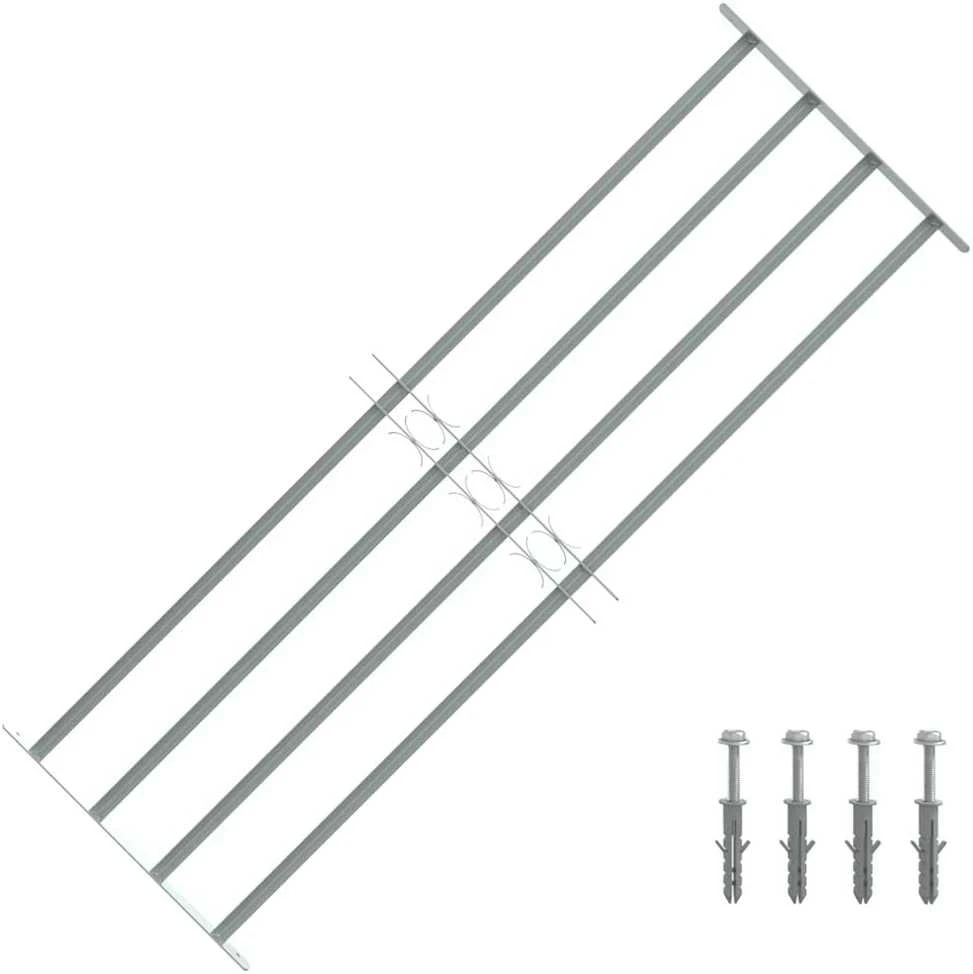 Reguliuojama apsauginė grotelė langams su 4 skersiniais, 1000-1500mm