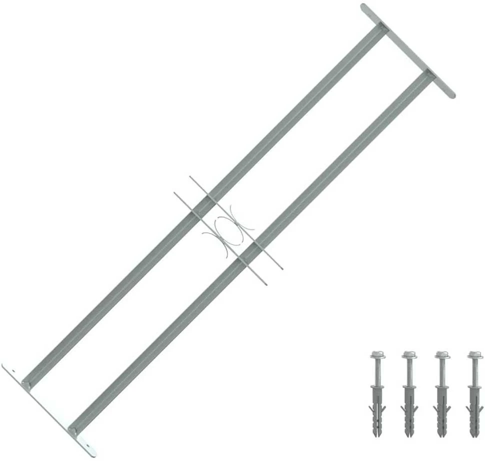 Reguliuojama apsauginė grotelė langams su 2 skersiniais, 700-1050mm