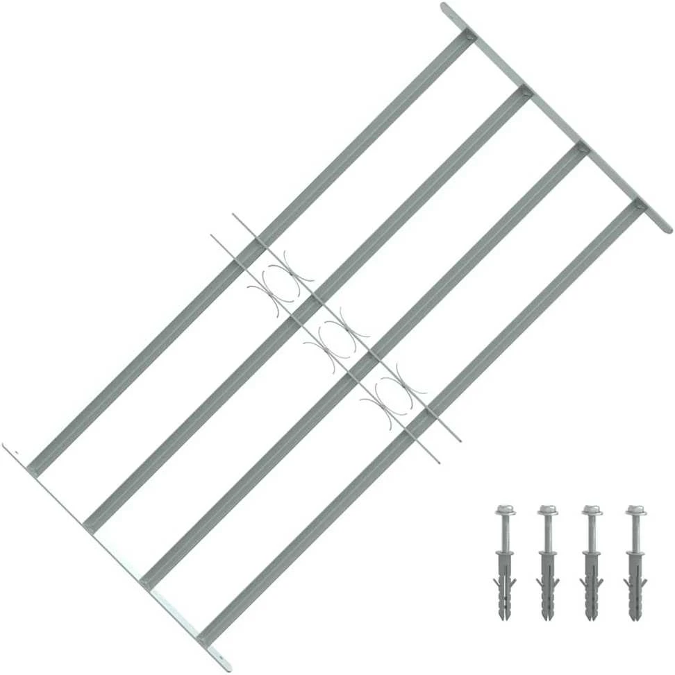 Reguliuojama apsauginė grotelė langams su 4 skersiniais, 700-1050mm