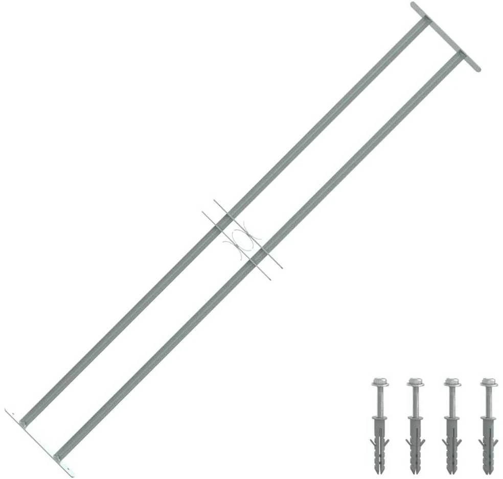 Reguliuojama apsauginė grotelė langams su 2 skersiniais, 1000-1500mm