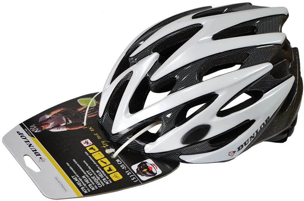 Reguliuojamas baltas dviračio šalmas Dunlop L