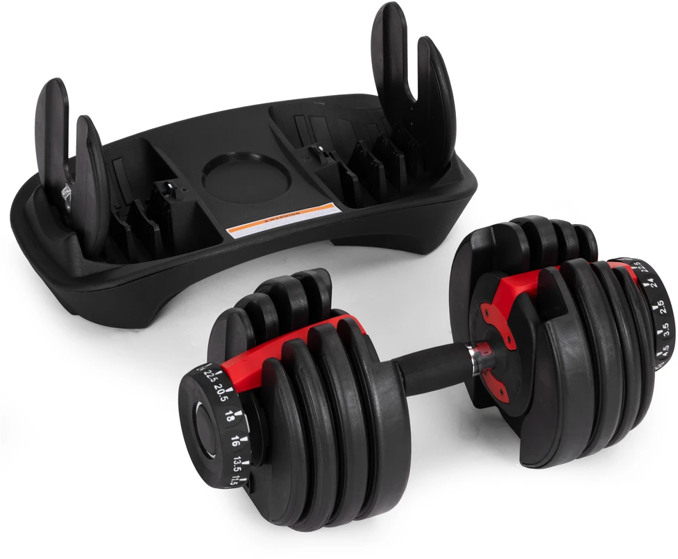 Reguliuojamas ketaus hantelis su stovu 2.5-24 kg, MOVEPRO