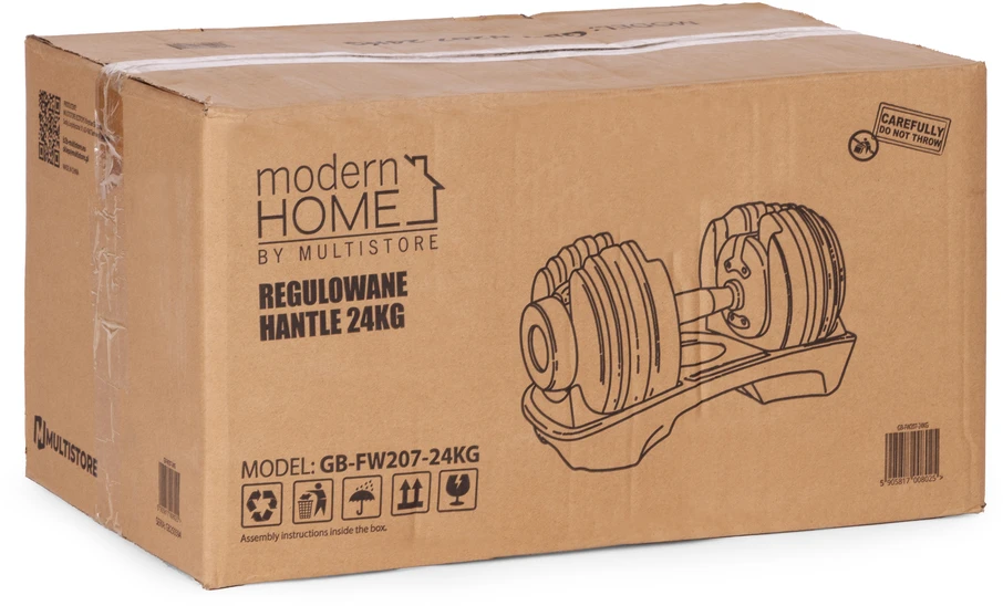 Reguliuojamas ketaus hantelis su stovu 2.5-24 kg, MOVEPRO